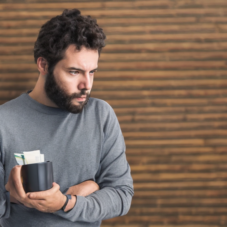 Man wondering about money