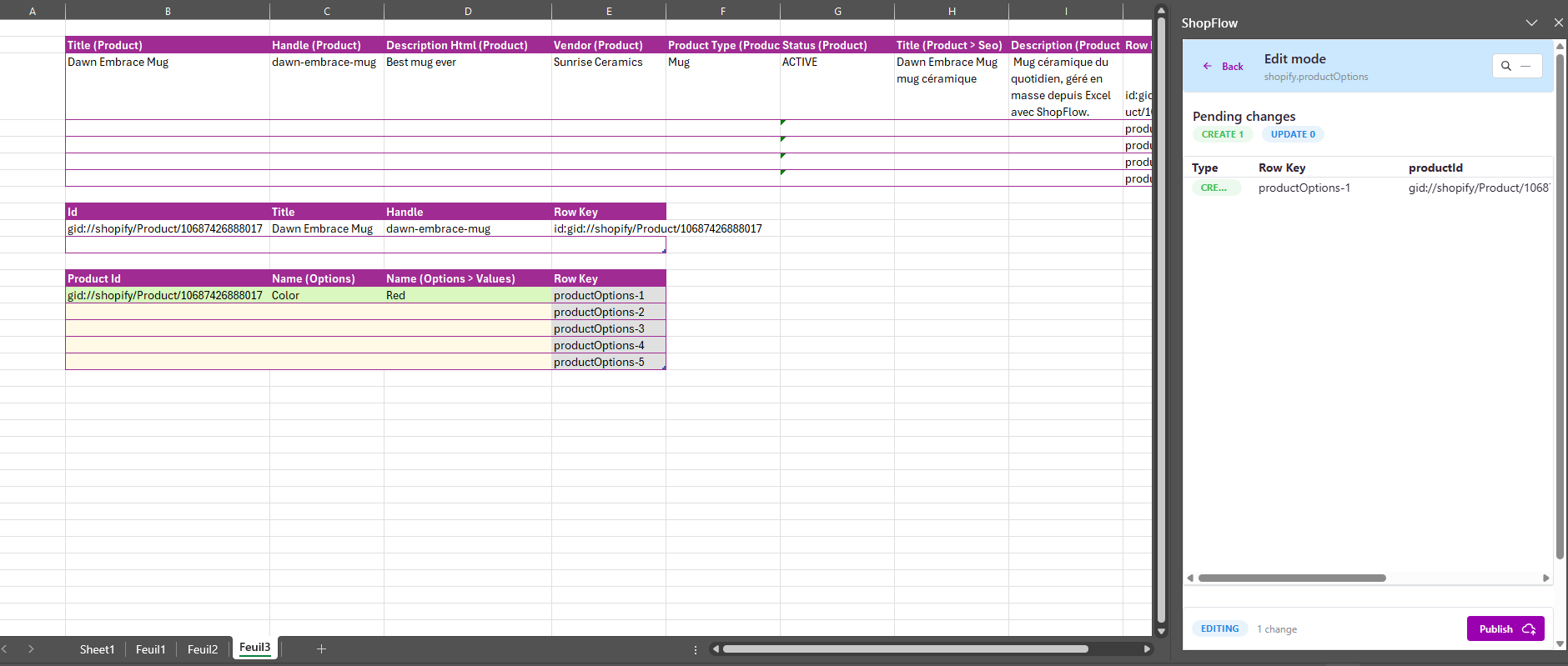 Product Option template with one base value